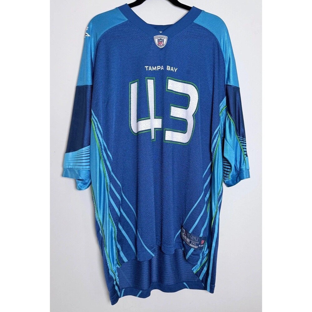 Reebok NFL Super Bowl XLIII Tampa Bay #43 Jersey Men’s 2XL Blue On Field